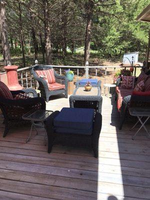 Outside deck to relax and have your first cup of coffee in the morning!