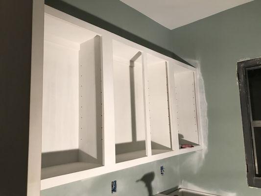 Pre prime top shelf cabinets