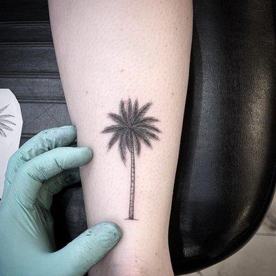 Palm tree south beach @inked_dot