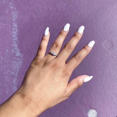 All White Acrylic Nails | Full Set