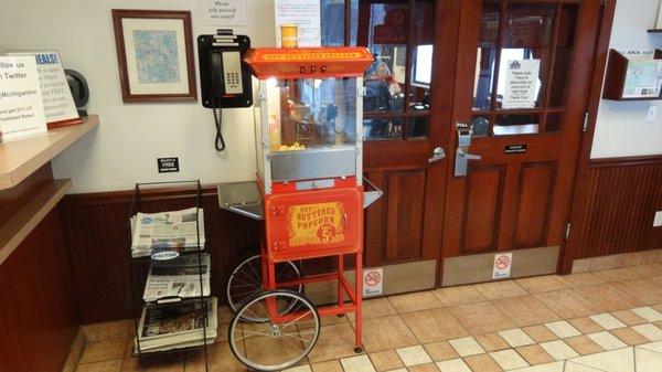 Free Popcorn in Lobby