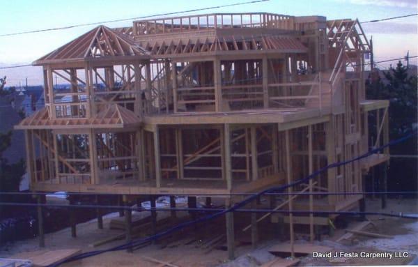 House framing on piles LBI NJ