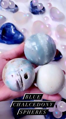 Blue Chalcedony Spheres