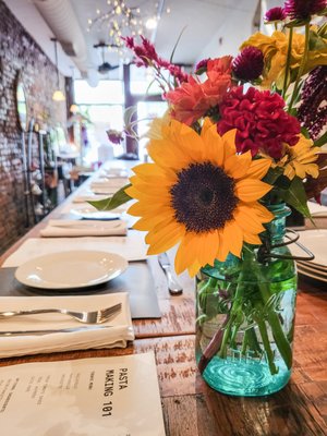 Floral decor and tablescape at Old City Kitchen