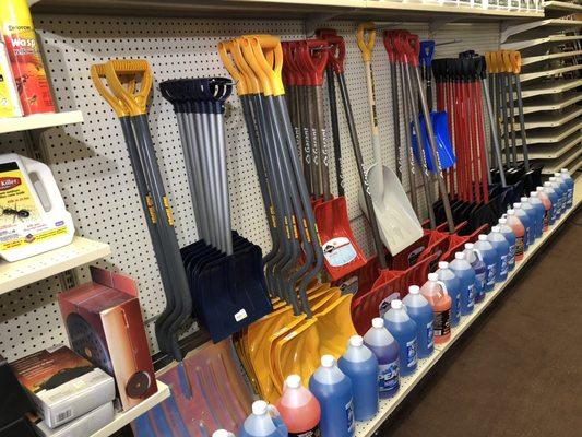 Wide selection of snow shovels