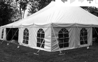 Tent Rentals for your party, wedding or other event. Seat 10 to 430 people! We also have sidewalls