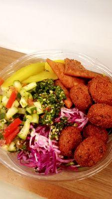 Falafel bowl. $7 plus tax