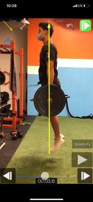 Developing explosive power while keeping the bar on a vertical line