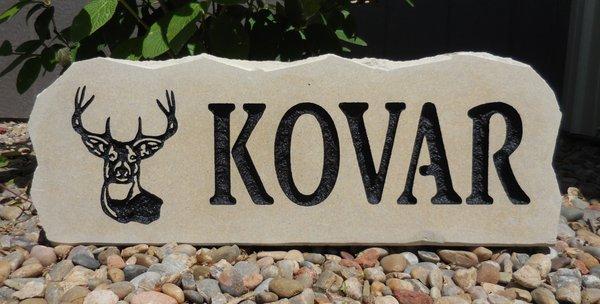 Deer graphic custom porch stone