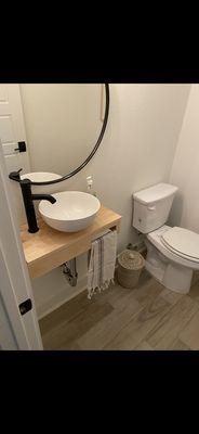 Floating sink and toilet install