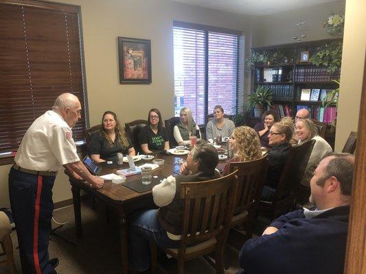 Defending Your Family Special Guest Speaker - SFC Edgar R Fox - veteran of the Battle of Midway, Battle of Iwo Jima, and the Korean War.