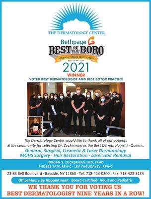 VOTED BEST DERMATOLOGY OFFICE 2021!!!