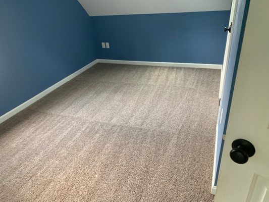 Carpet cleaning in attic in a residential home