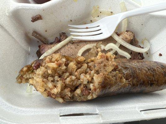 Boudin Sausage and Brisket. Delicious!