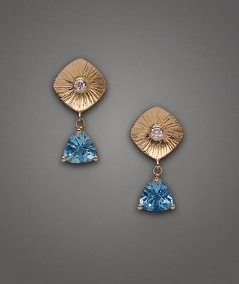 Aquamarine and Diamond earrings