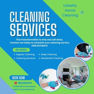 If your home requires a cleaning service, I am here to help. If cleaning overwhelms you, don't worry. Free estimates 7862869311