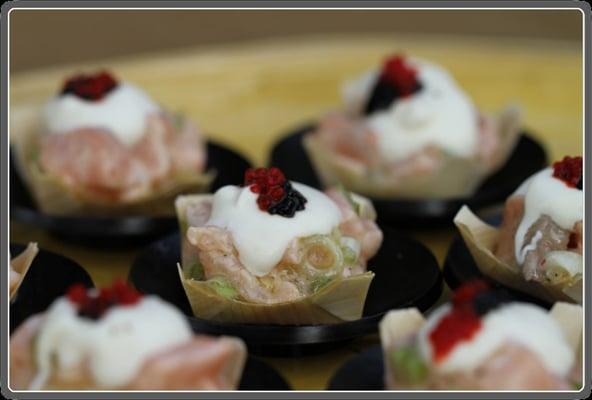 Salmon Tar Tare - Creme Fraiche and Caviar