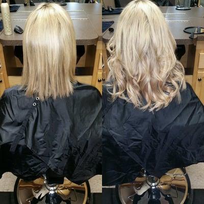 Before and after hair extensions