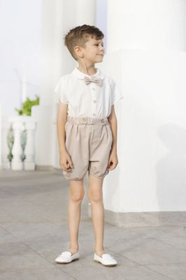 Boys Shirt, Bow and Bubble Pants Set