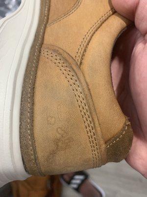 Poor job of removing scuffs on leather.