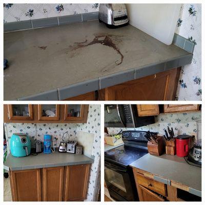 Before and after pictures of Dust Busters work.