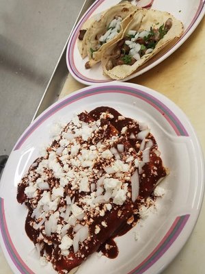 Mole enchiladas