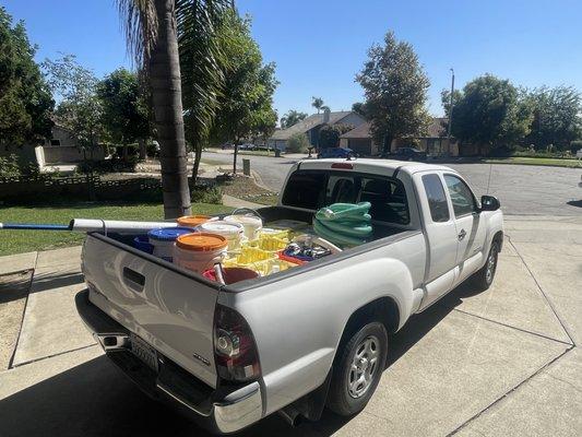 Service truck loaded and ready to clean your pool!