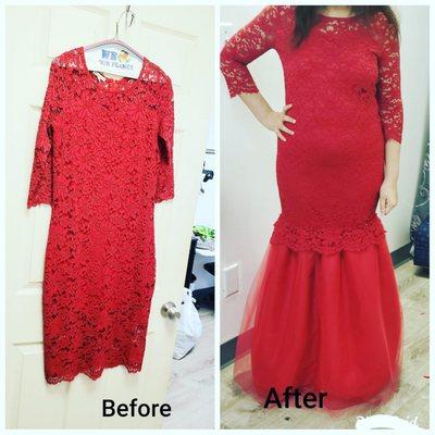 Restyle the dress; it came beautiful!