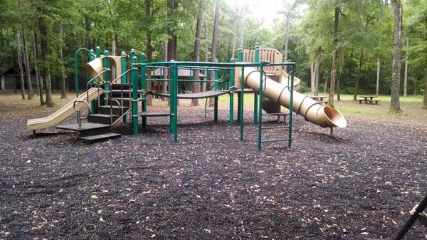 Very nice equipment. There are also a few swing sets--two bucket swings, a tire swing, & two regular swings.