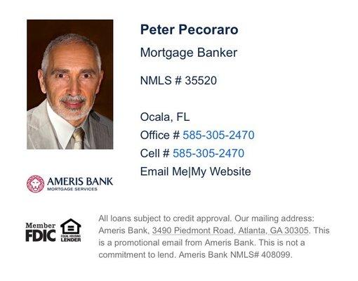 Peter Pecoraro - Ameris Bank Mortgage Service