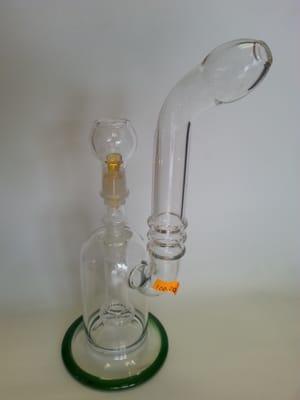 Small water pipe with glass nail and dome and a shower head perk!