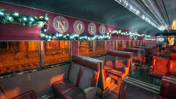 Inside the "Long Island" railcar.