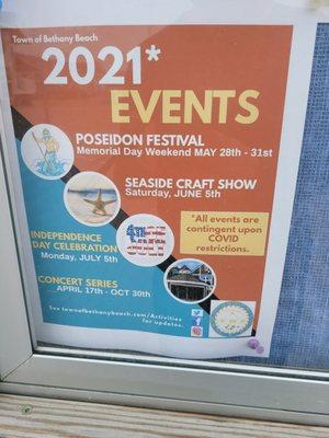 Planned events in Bethany for 2021 - if COVID restrictions have been lifted