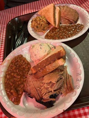 Sliced Beef Brisket Plate with 2 Sides