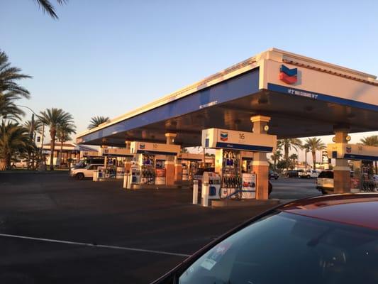 Off in the distance (right across the street) is another Chevron but that one isn't owned by Terrible's and doesn't have EV charger.