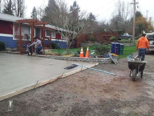 Concrete wet installed wet.......