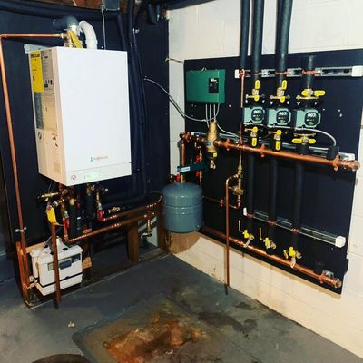 On Demand Viessmann Combination Boiler with Hot water and 3 Heating Zones.