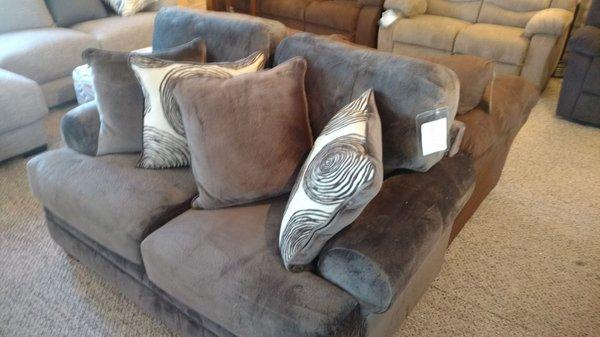 Chocolate swirl Albany Loveseat. 499.99 Also comes in a sectional for 999.99