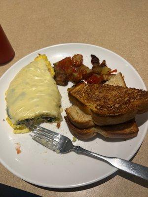 Mushroom , Spinach , Caramelized Onion & Cheese Omelet