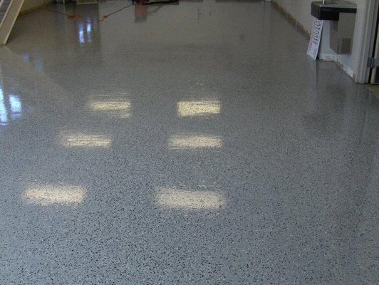 Epoxy flooring in a lunch room.