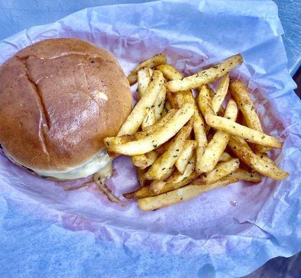 Our air/fried French fries now feature a home made seasoning. They are delicious!!