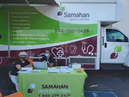 Welcome to Samahan Health center Mira Mesa Covid vaccine day.