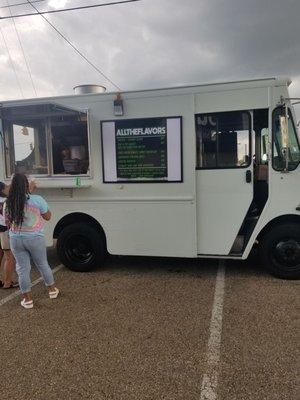 The food truck in its spot.