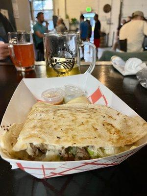 Carne asada quesadilla at NDBC