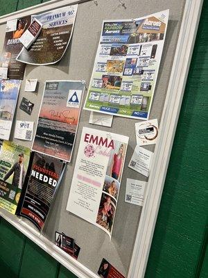 I love that they have a community board! I added a few of my Resume & Coffee business card