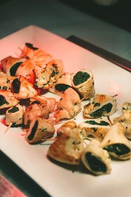 Involtini di pollo e spinaci Roasted chicken roll with spinach