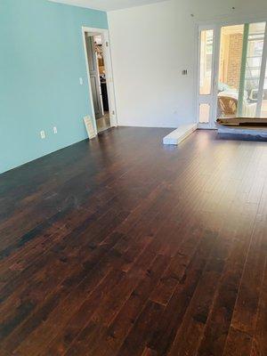 The wood floor they installed