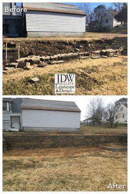 Retaining wall restoration