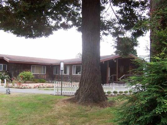 The parish rectory as seen from the back of the church.