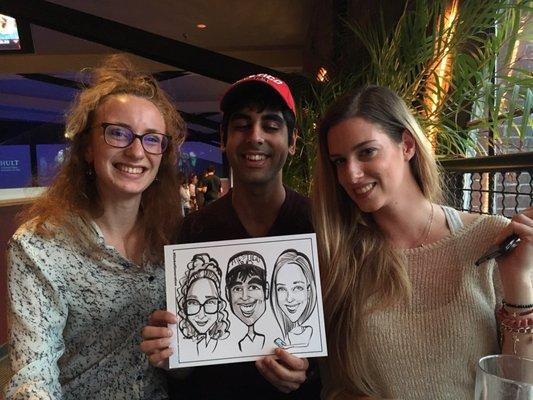 Caricature trio at jillians